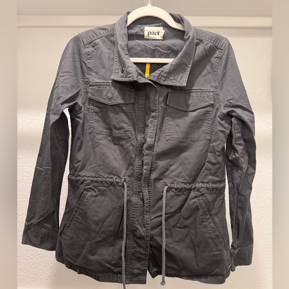 Pact Women's Gray Utility Jacket - Organic Cotton - M